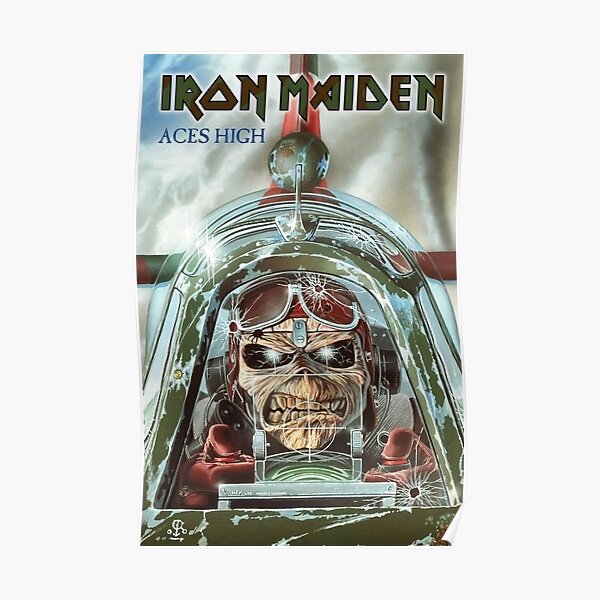 Skull Driving A Helicopter Poster Poster RB1208 product Offical iron maiden Merch