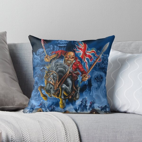 Run With The Flag American Poster Throw Pillow RB1208 product Offical iron maiden Merch