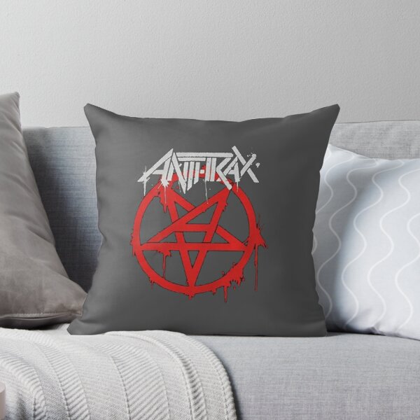 anthrax Throw Pillow RB1208 product Offical iron maiden Merch